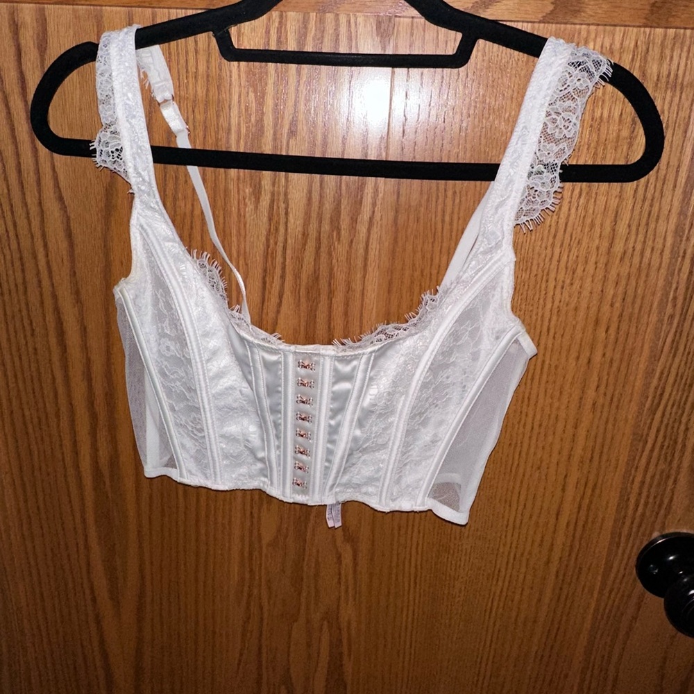 Victoria Secret Elegant White Lace Corset Top